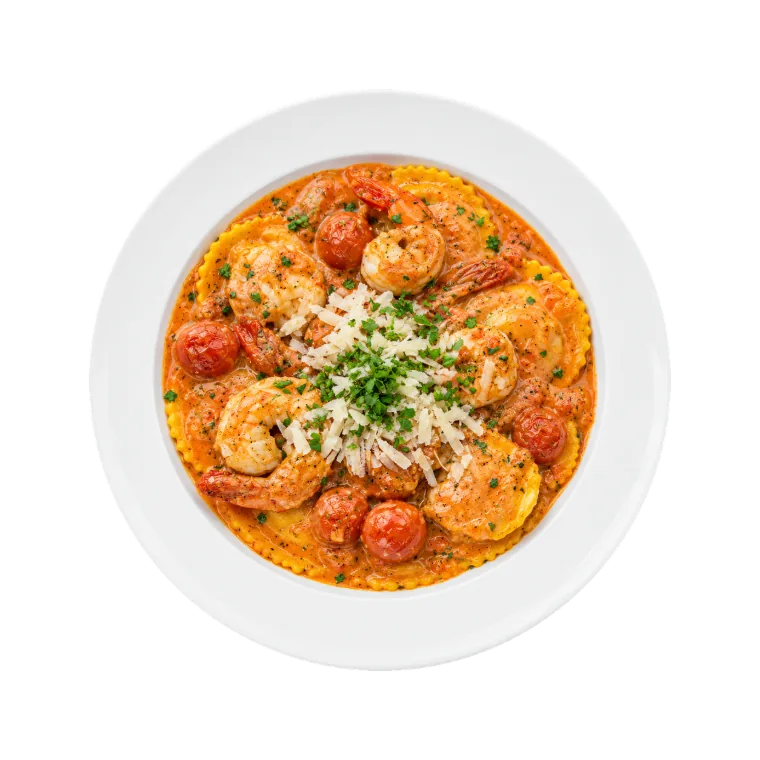 Lobster Ravioli with Jumbo Prawns